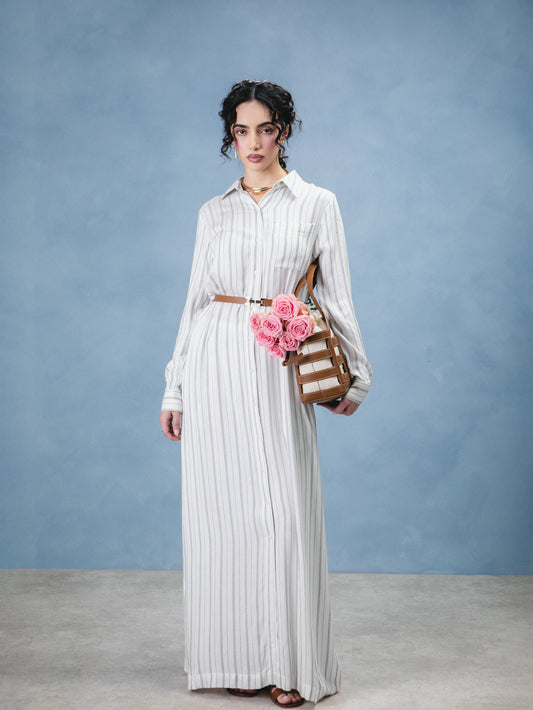 Long Cotton Shirt Dress
