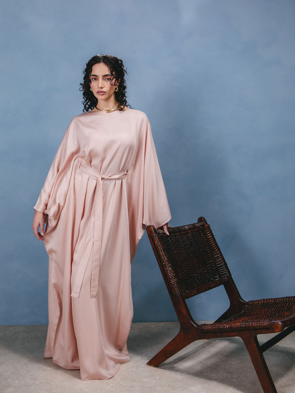 Blush Sateen Kaftan