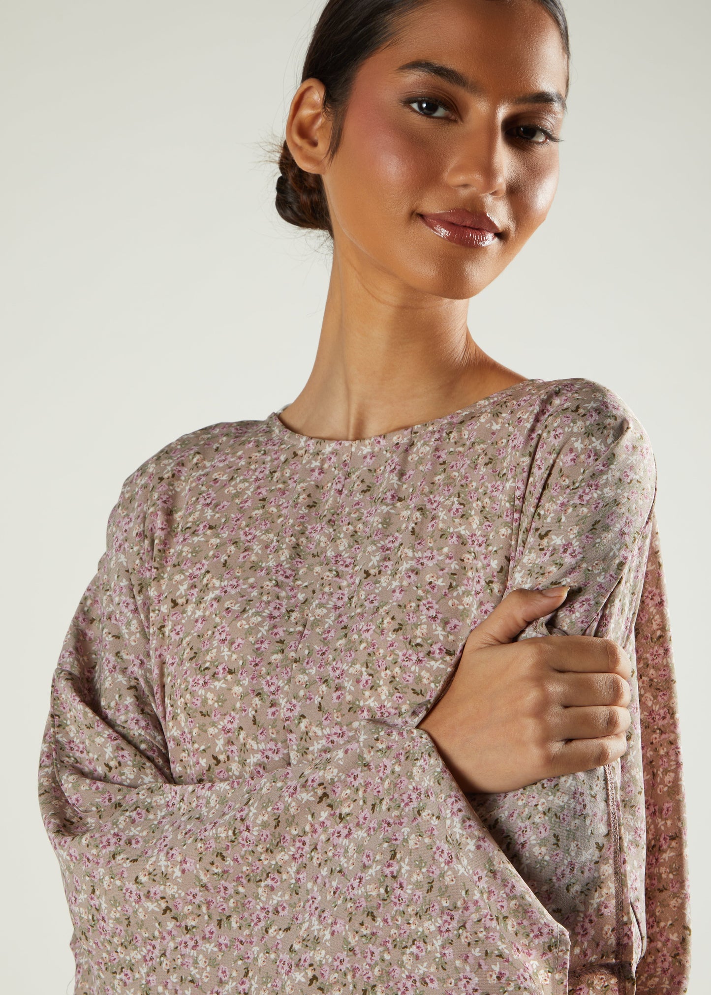 Pink Floral Prayer Abaya & Hijab