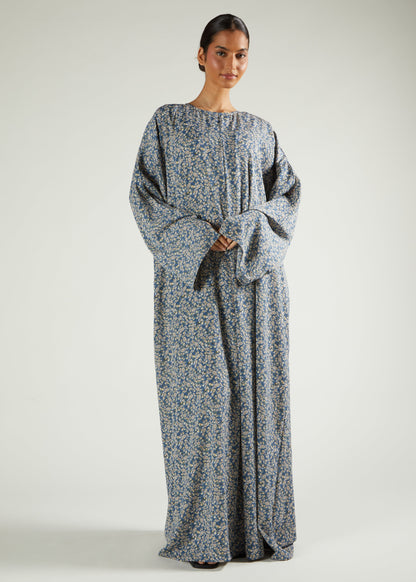 Blue Floral Prayer Abaya & Hijab - Final Sale