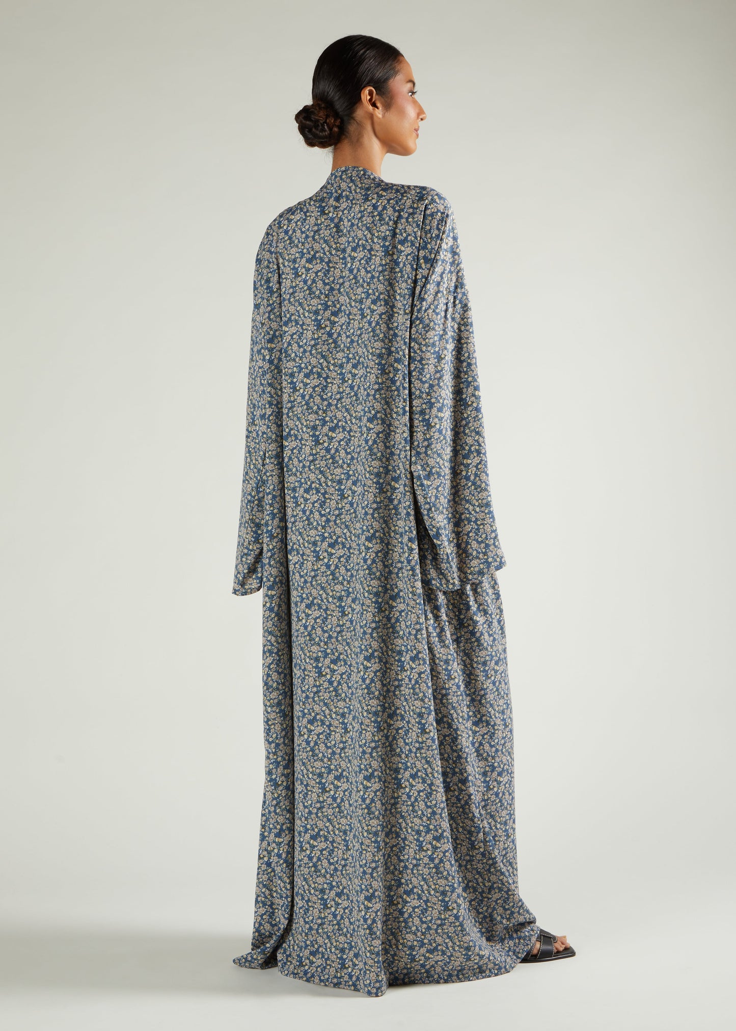 Blue Floral Prayer Abaya & Hijab - Final Sale