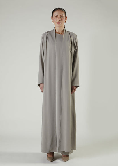 Two Piece Open Abaya Salt