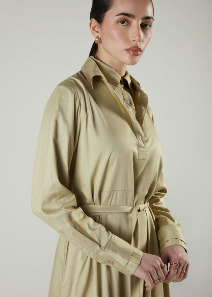 Double Collar Maxi Pewter