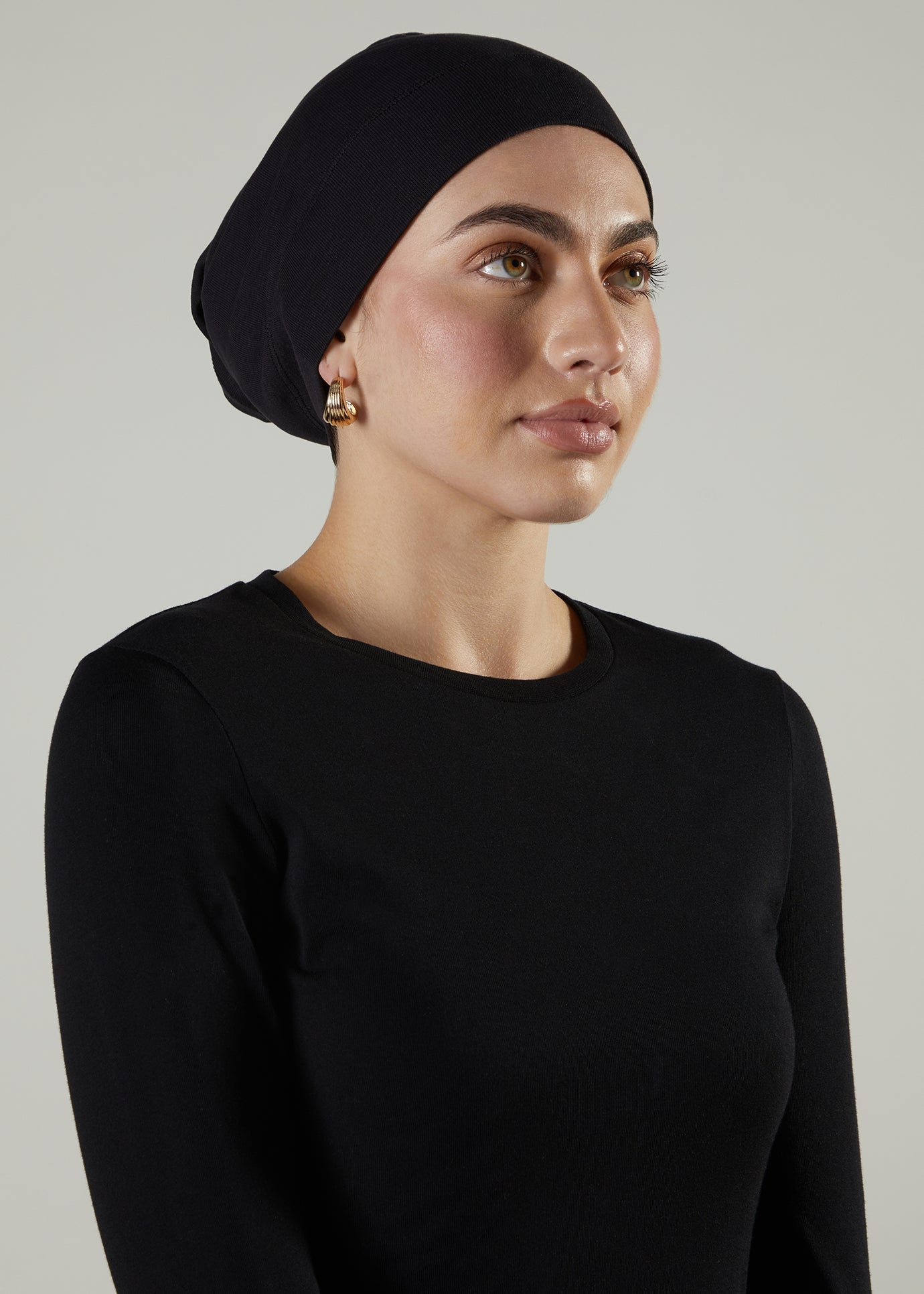 Tube Cap Black Hijab Cap