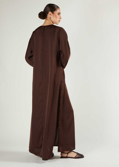 Side Button Maxi Gloss Brown - Final Sale