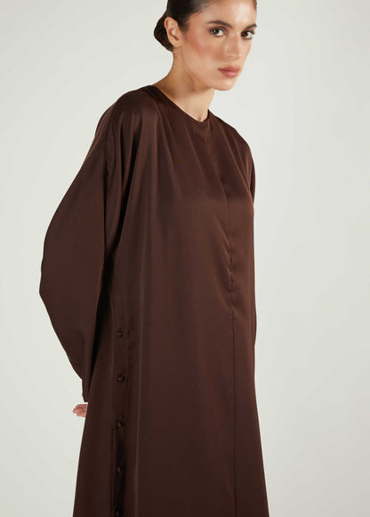 Side Button Maxi Gloss Brown - Final Sale