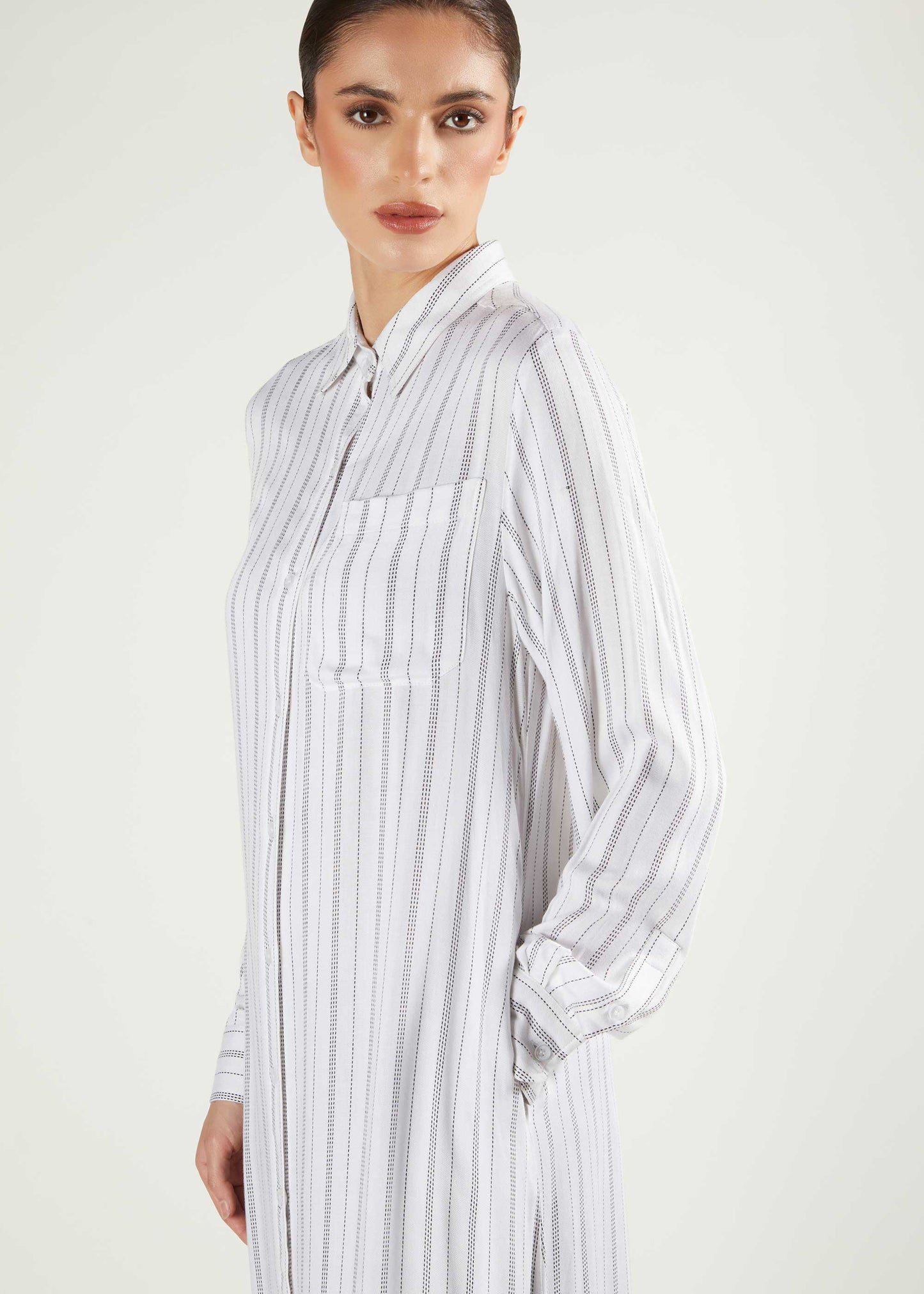 Long Cotton Shirt Dress