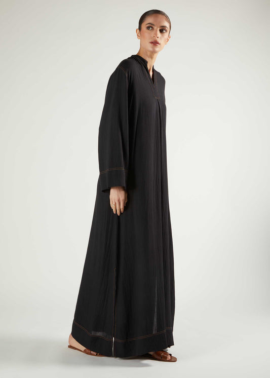 Denim Stitch Maxi Dress