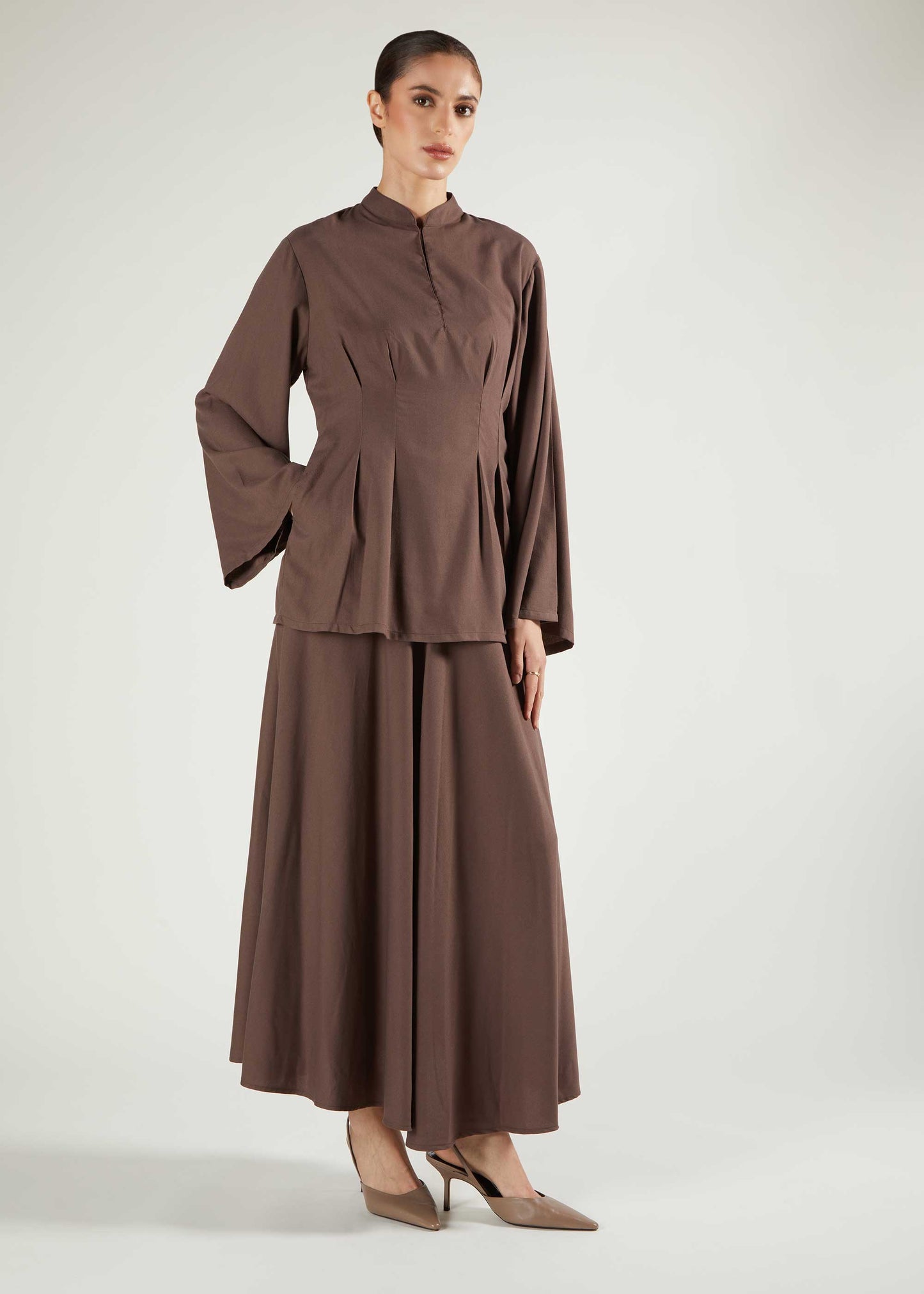 Peplum Top Taupe - Final Sale