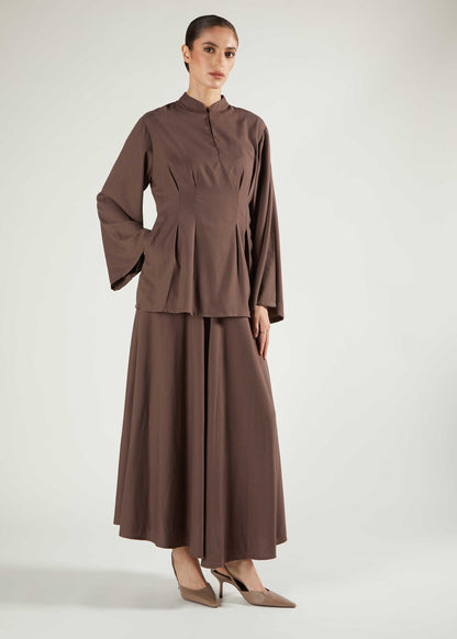 Peplum Top Taupe - Final Sale