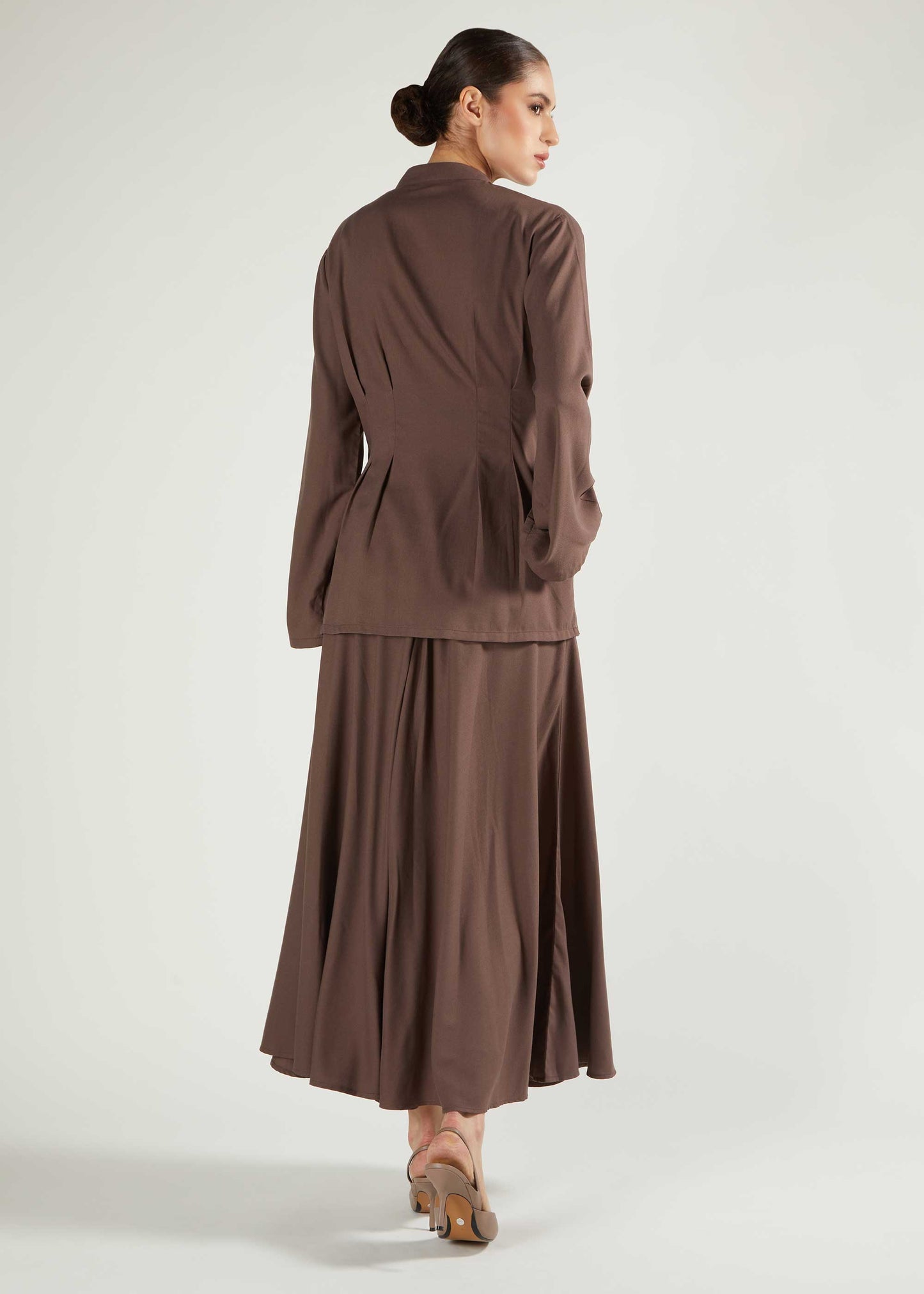 Peplum Top Taupe - Final Sale