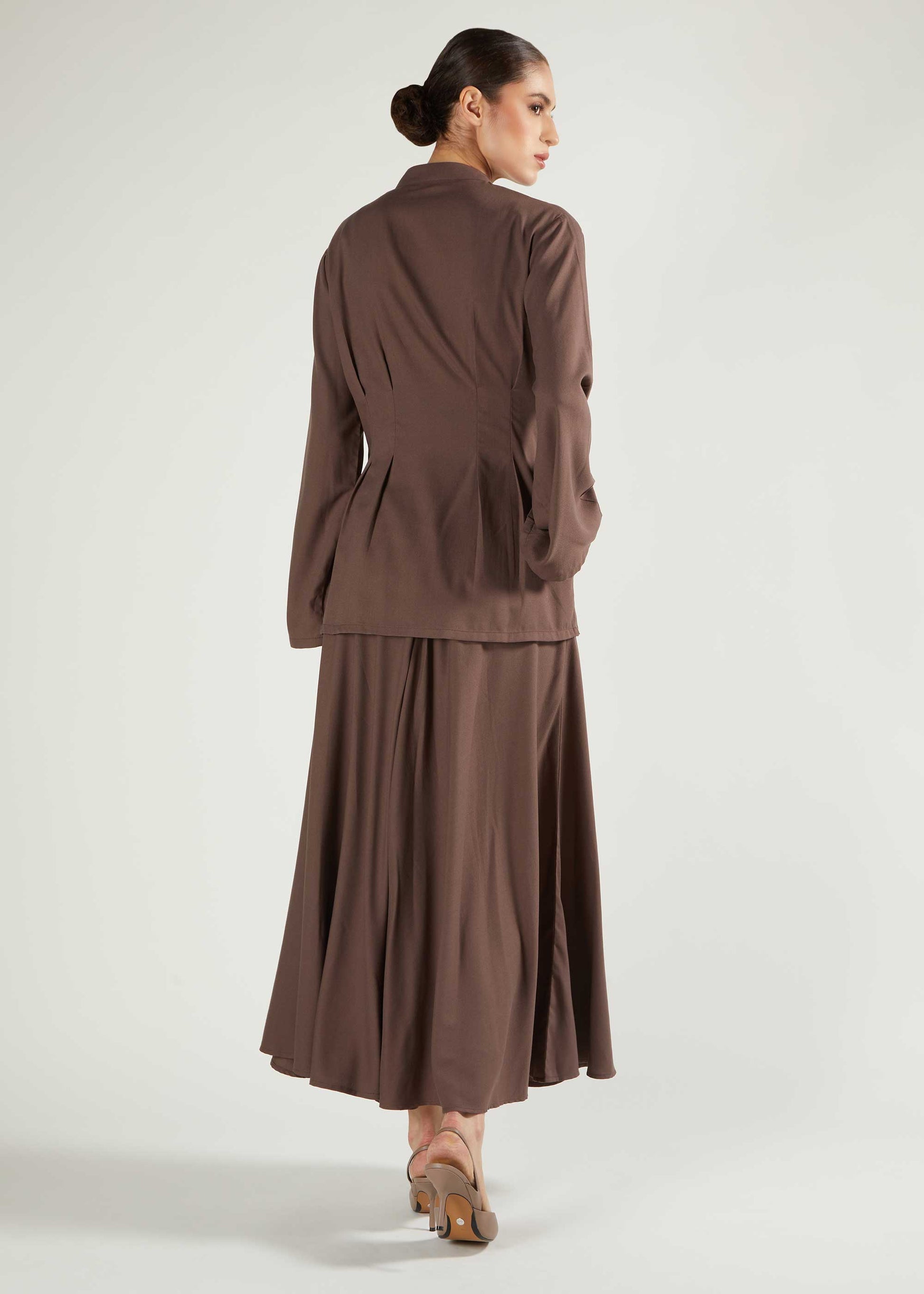 Peplum Top Taupe - Final Sale