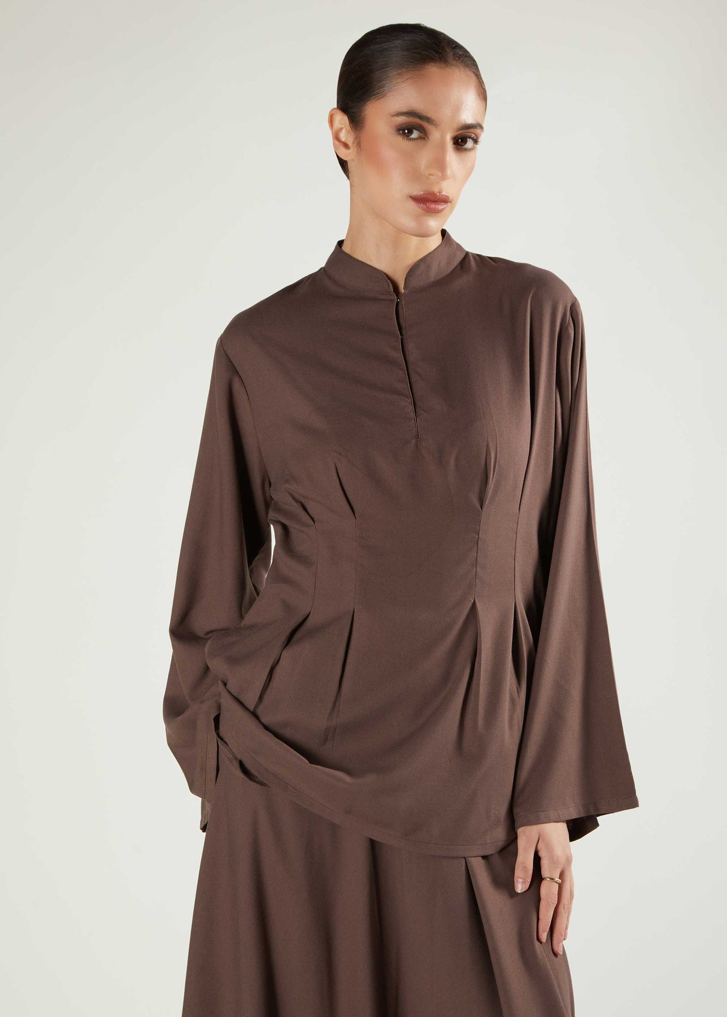 Peplum Top Taupe - Final Sale
