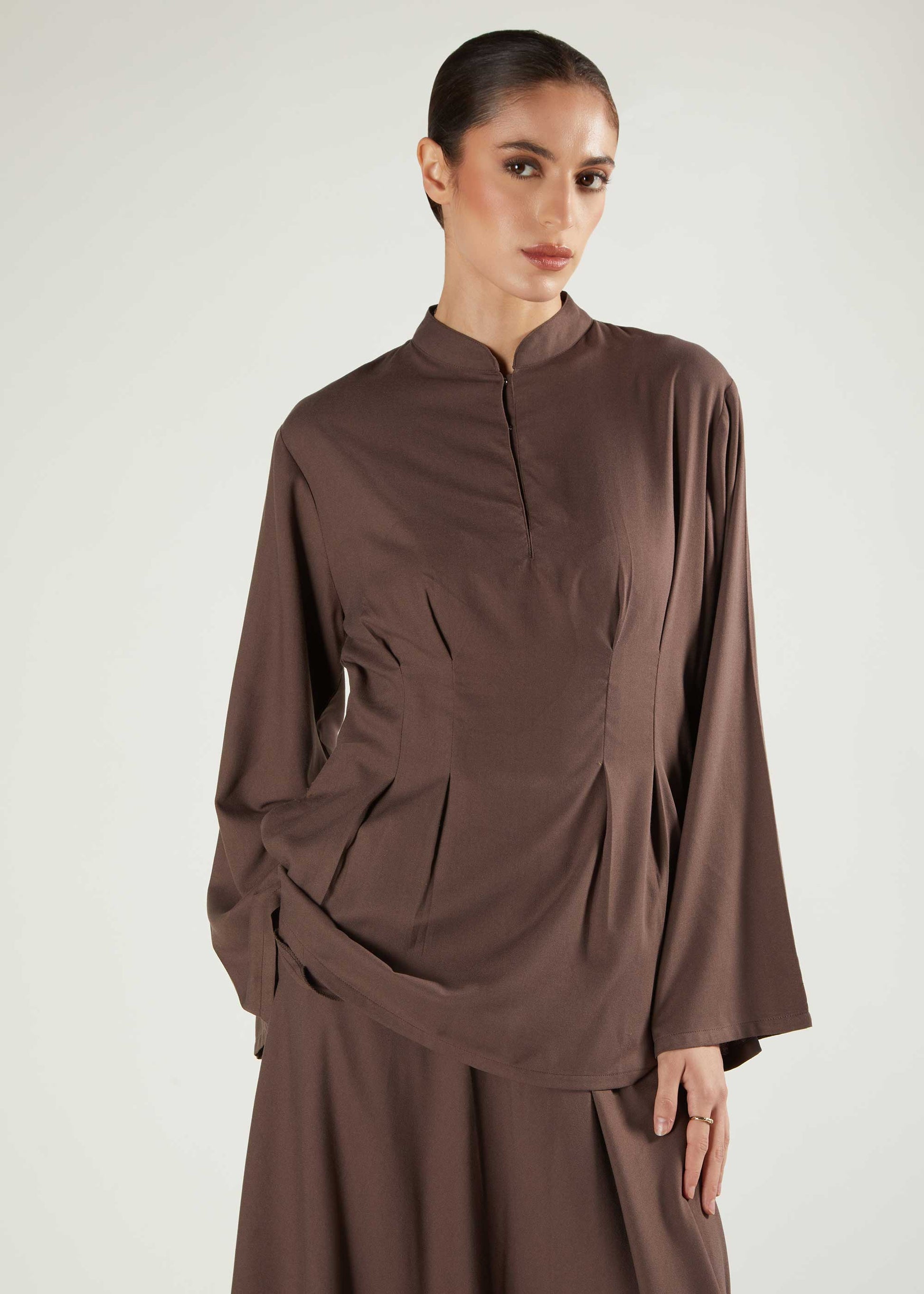 Peplum Top Taupe - Final Sale