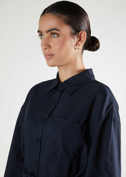 Oversized Shirted Maxi Navy