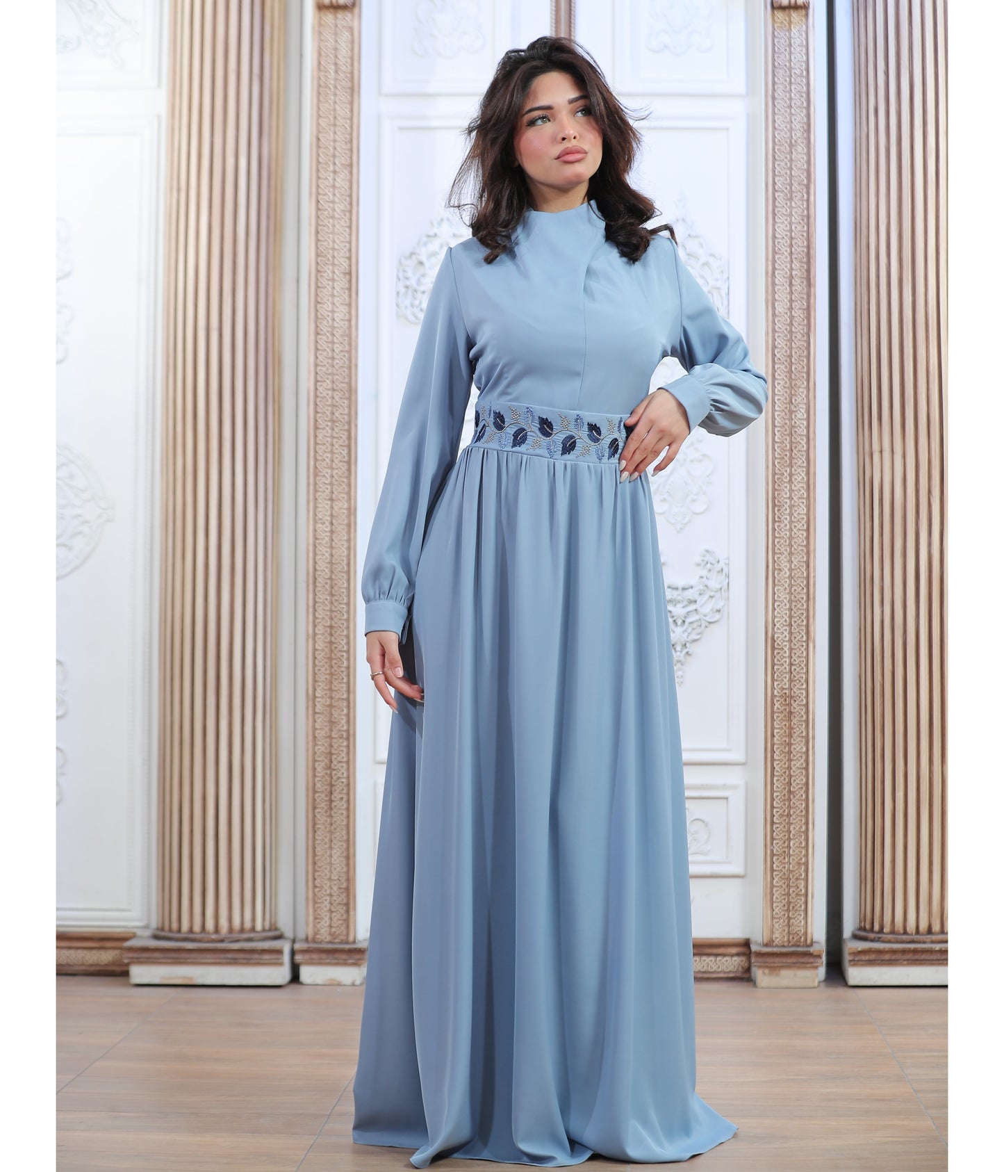 Women's embroidered rose dress
