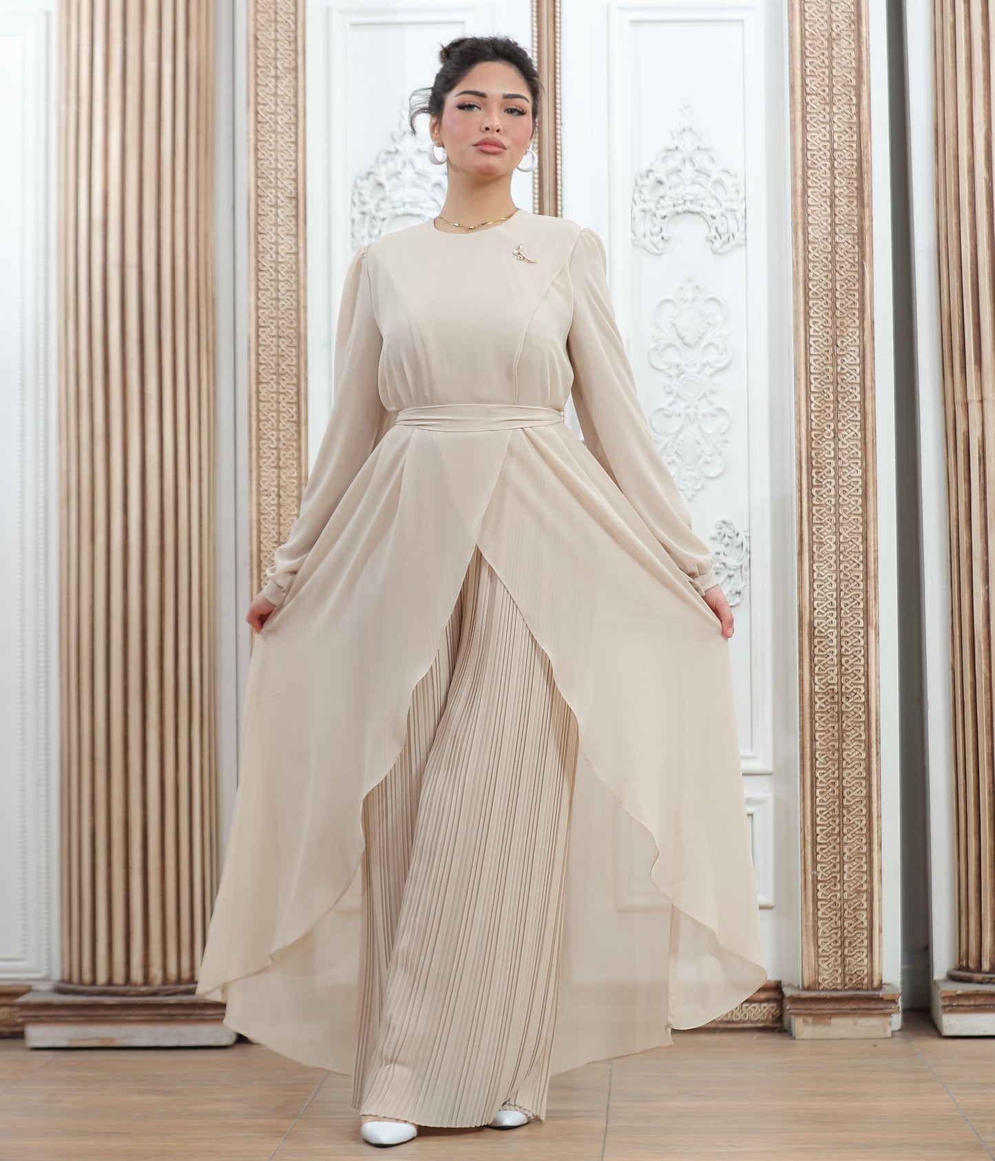 Women's pleated jumpsuit