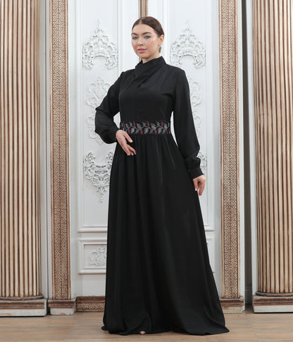 Women's embroidered rose dress