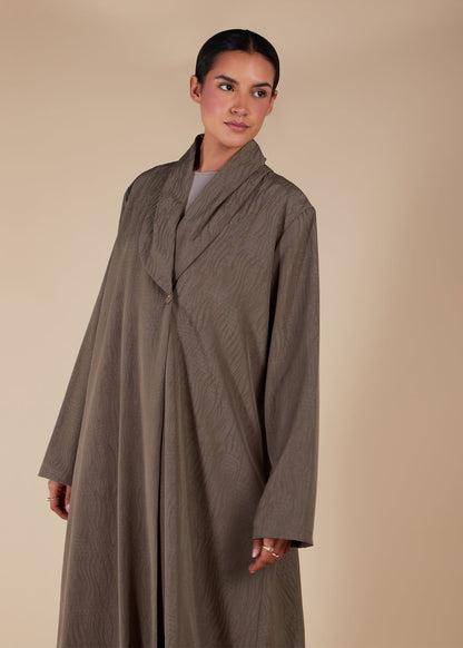 Blazer Neck Abaya Quartz - Final Sale