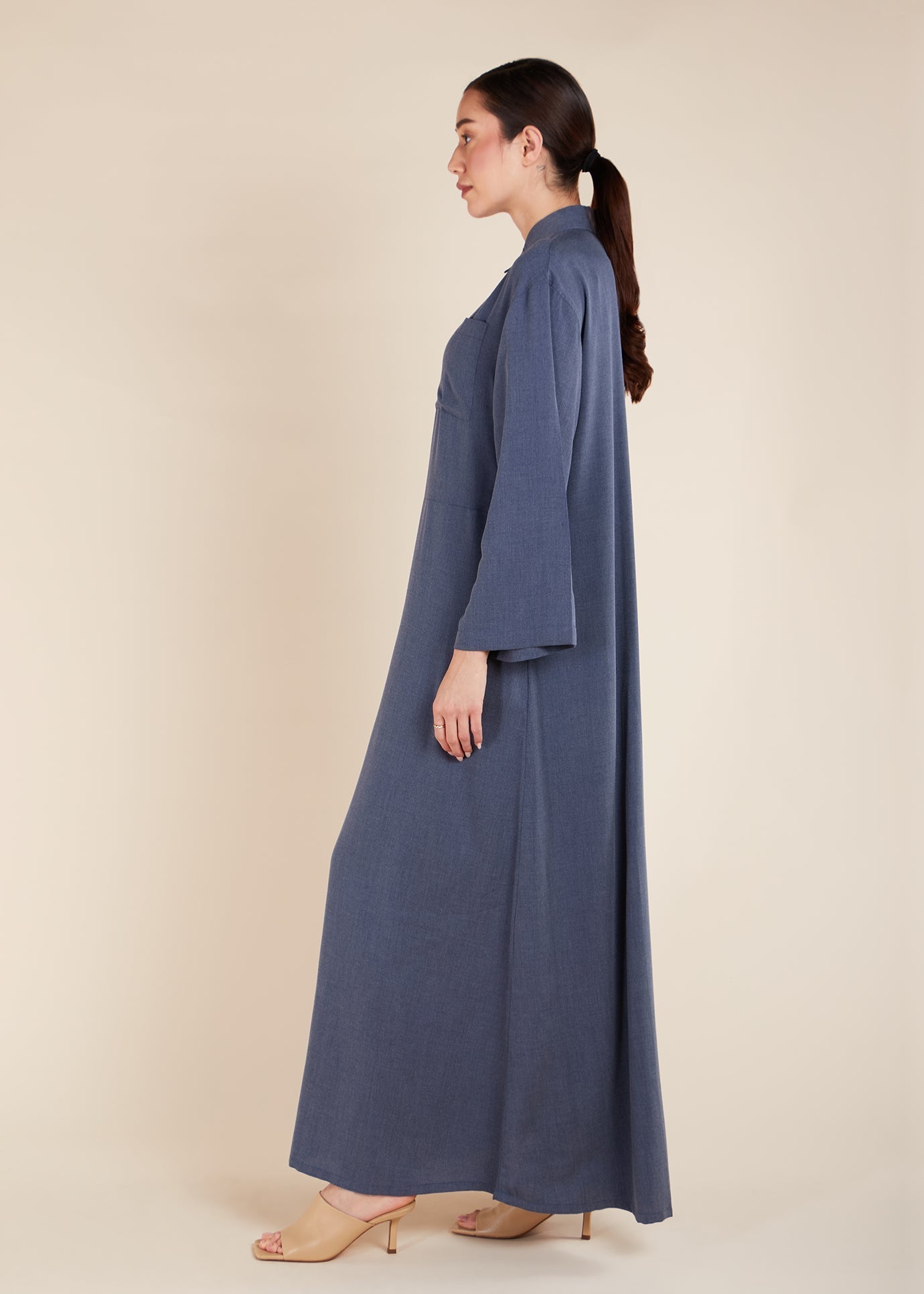 Blue Collared Abaya - Final Sale