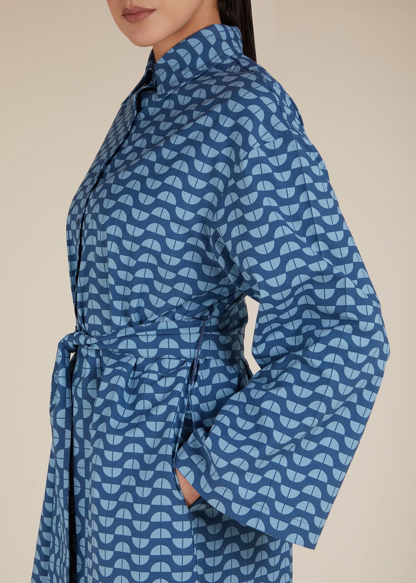 Blue Geo Cotton Maxi - Final Sale