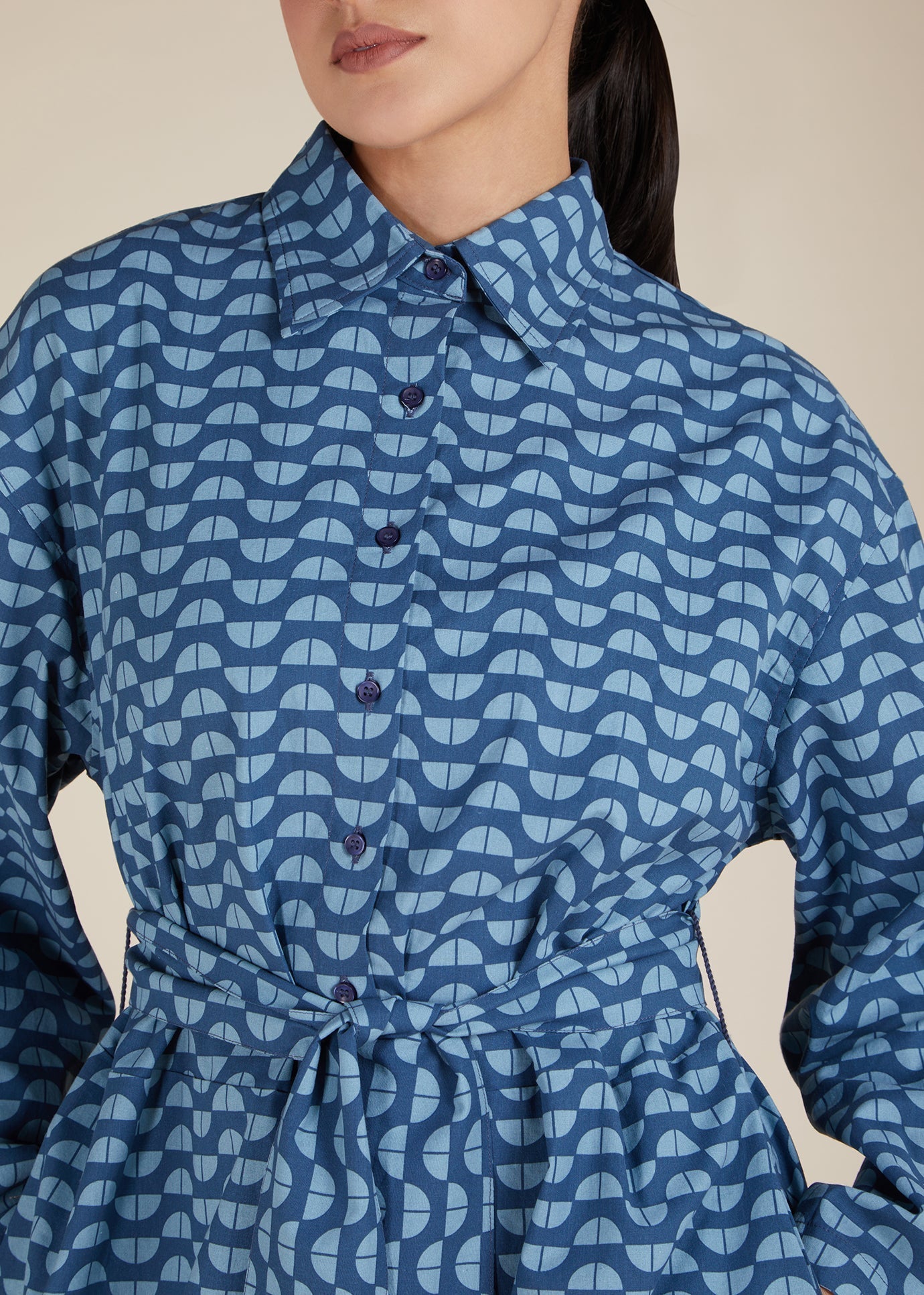 Blue Geo Cotton Maxi - Final Sale