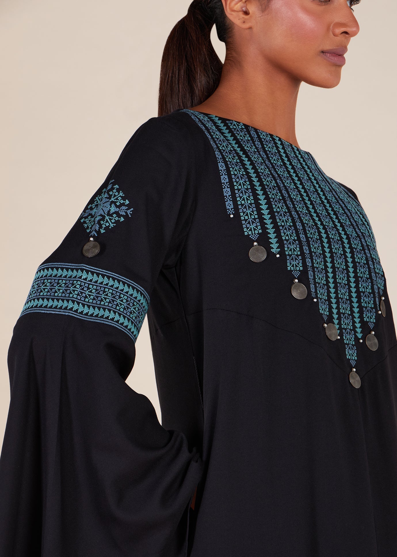 Blue Heriz Abaya