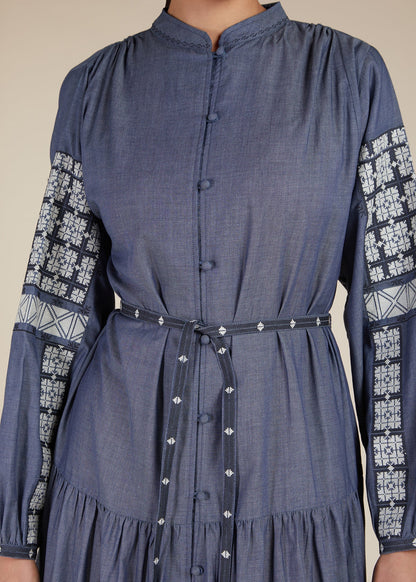 Boho Denim Tiered Maxi - Final Sale