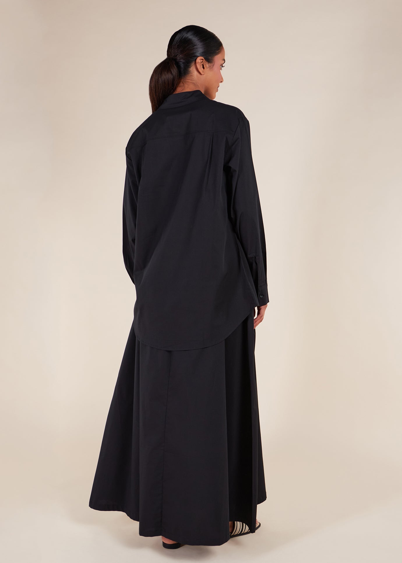 Cotton Poplin Skirt Black