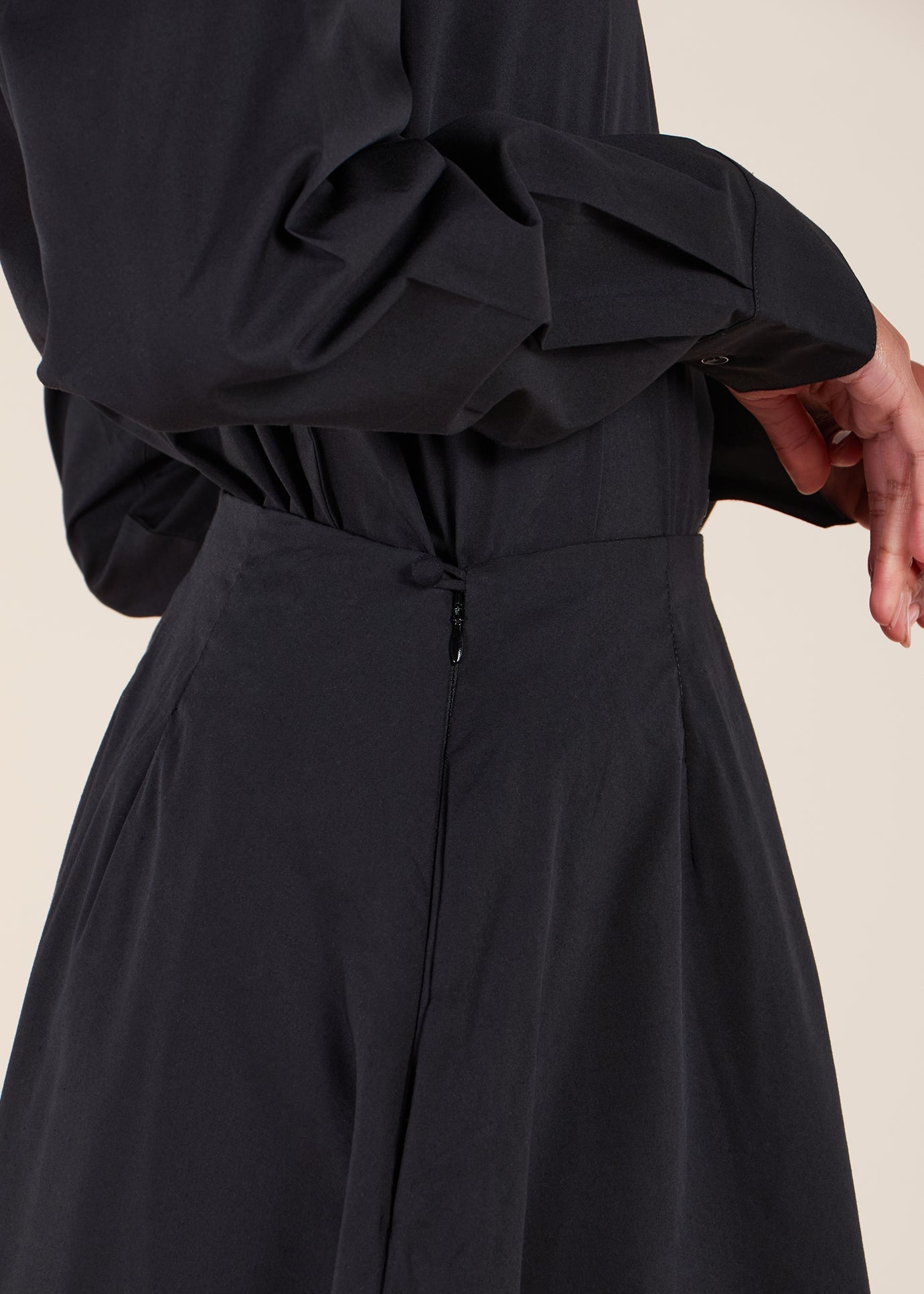 Cotton Poplin Skirt Black