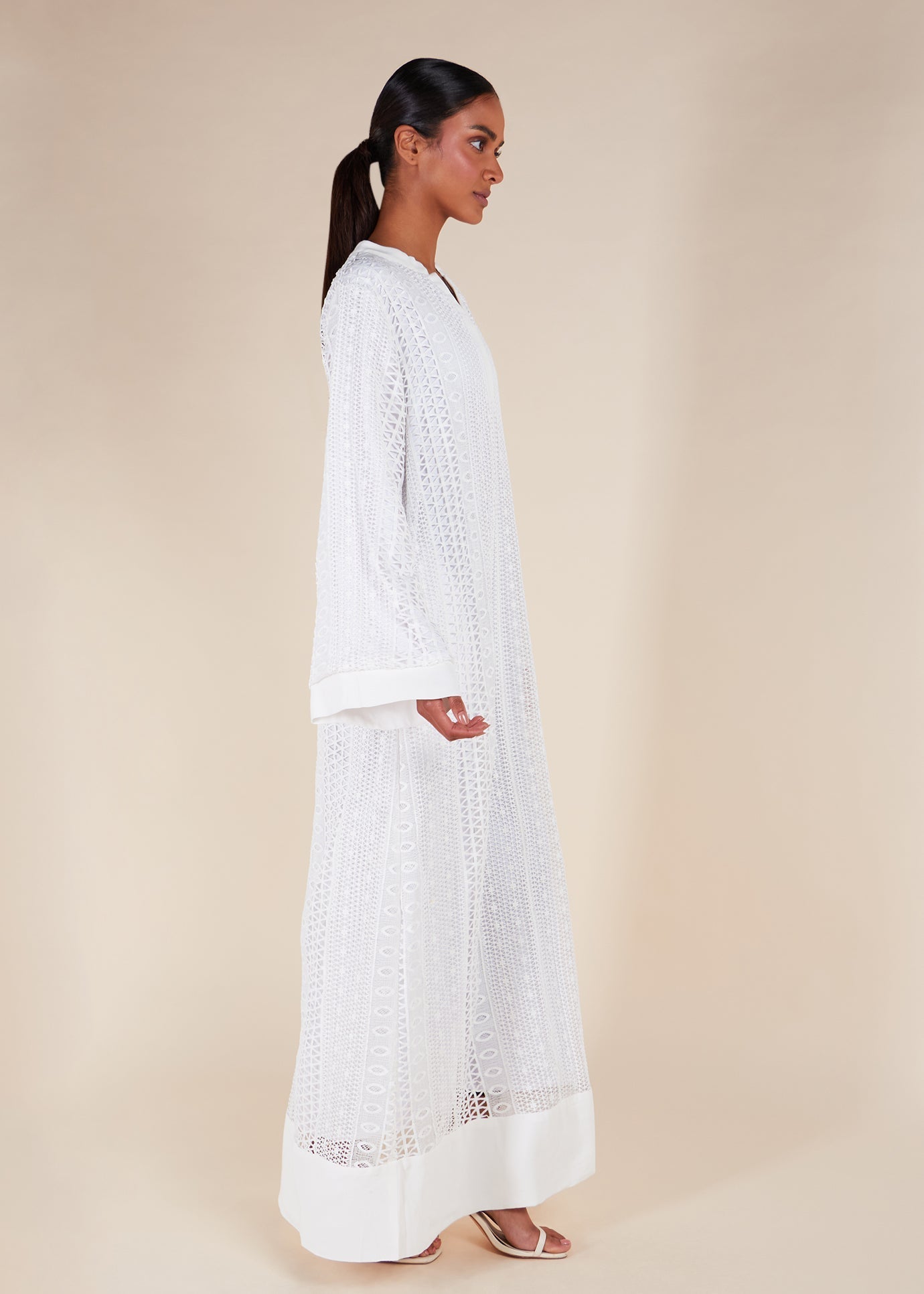 Crochet Maxi Dress White - Final Sale