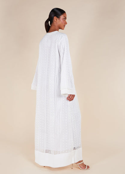 Crochet Maxi Dress White - Final Sale
