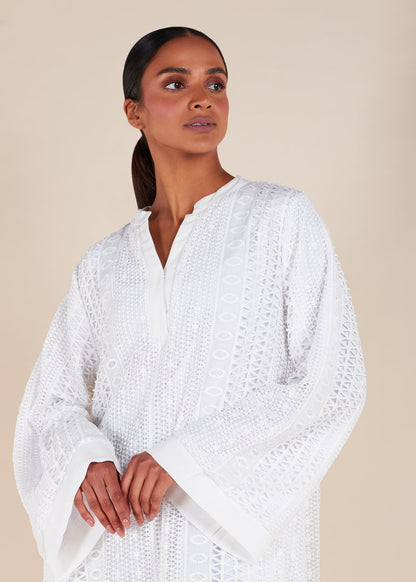 Crochet Maxi Dress White - Final Sale