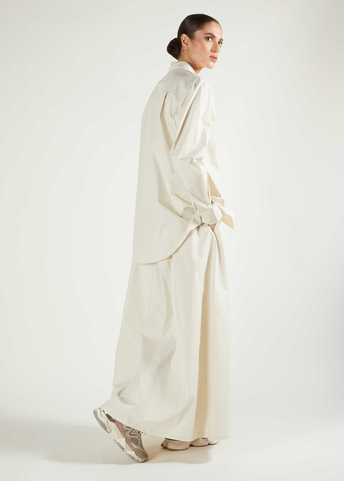Cropped Cotton Top Cream