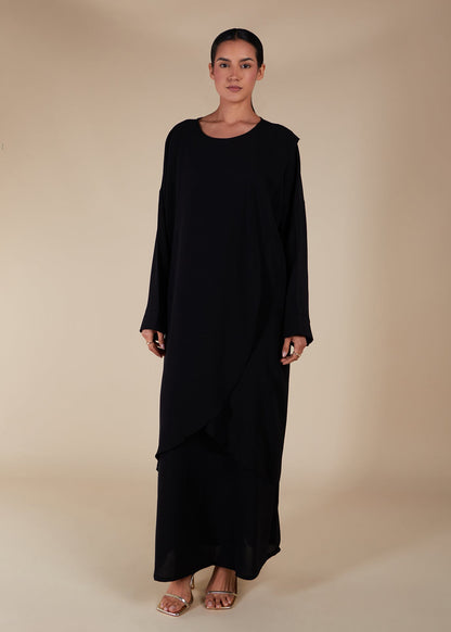 Crossover Abaya Black - Final Sale