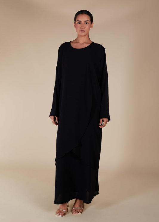 Crossover Abaya Black - Final Sale