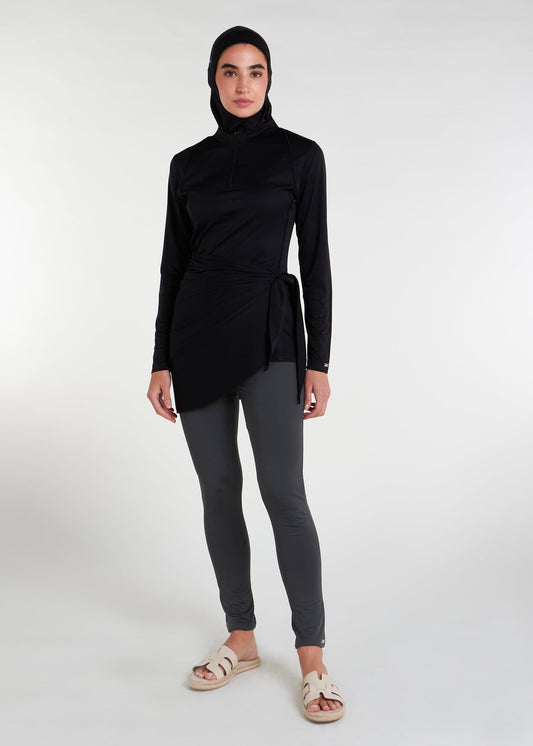 Detach Wrap Swim Top Black - Final Sale