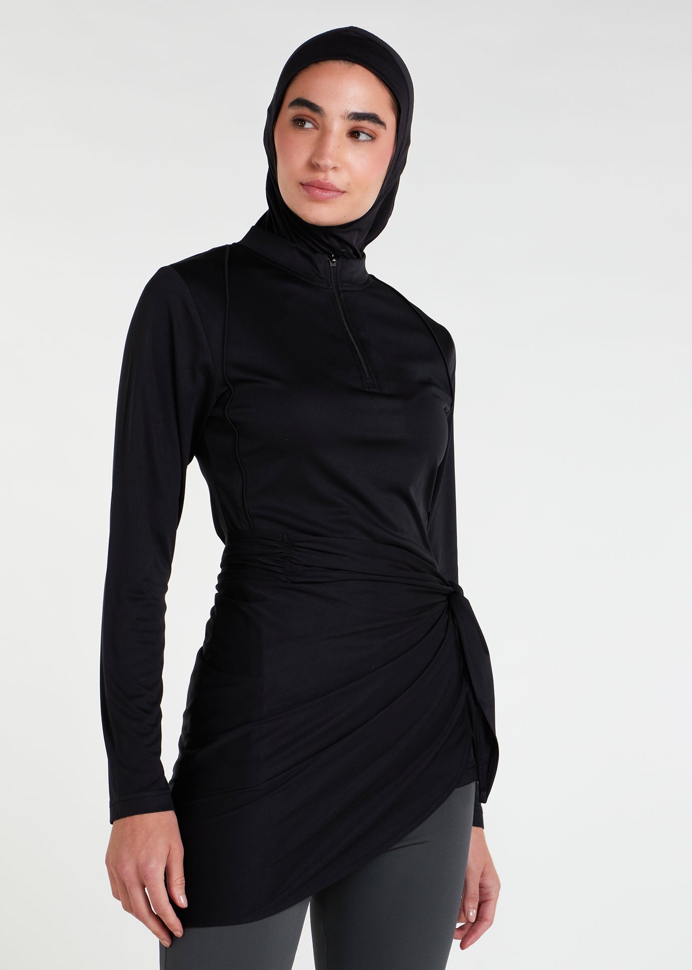Detach Wrap Swim Top Black - Final Sale