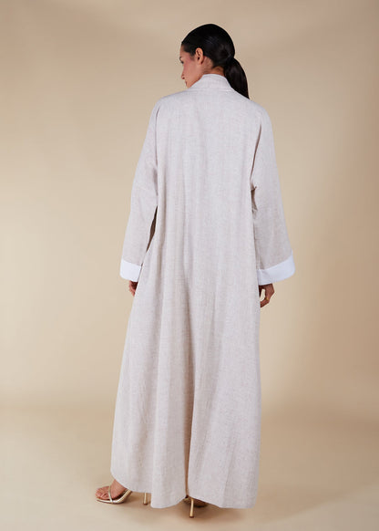 Layered Linen Feel Open Jacket - Final Sale