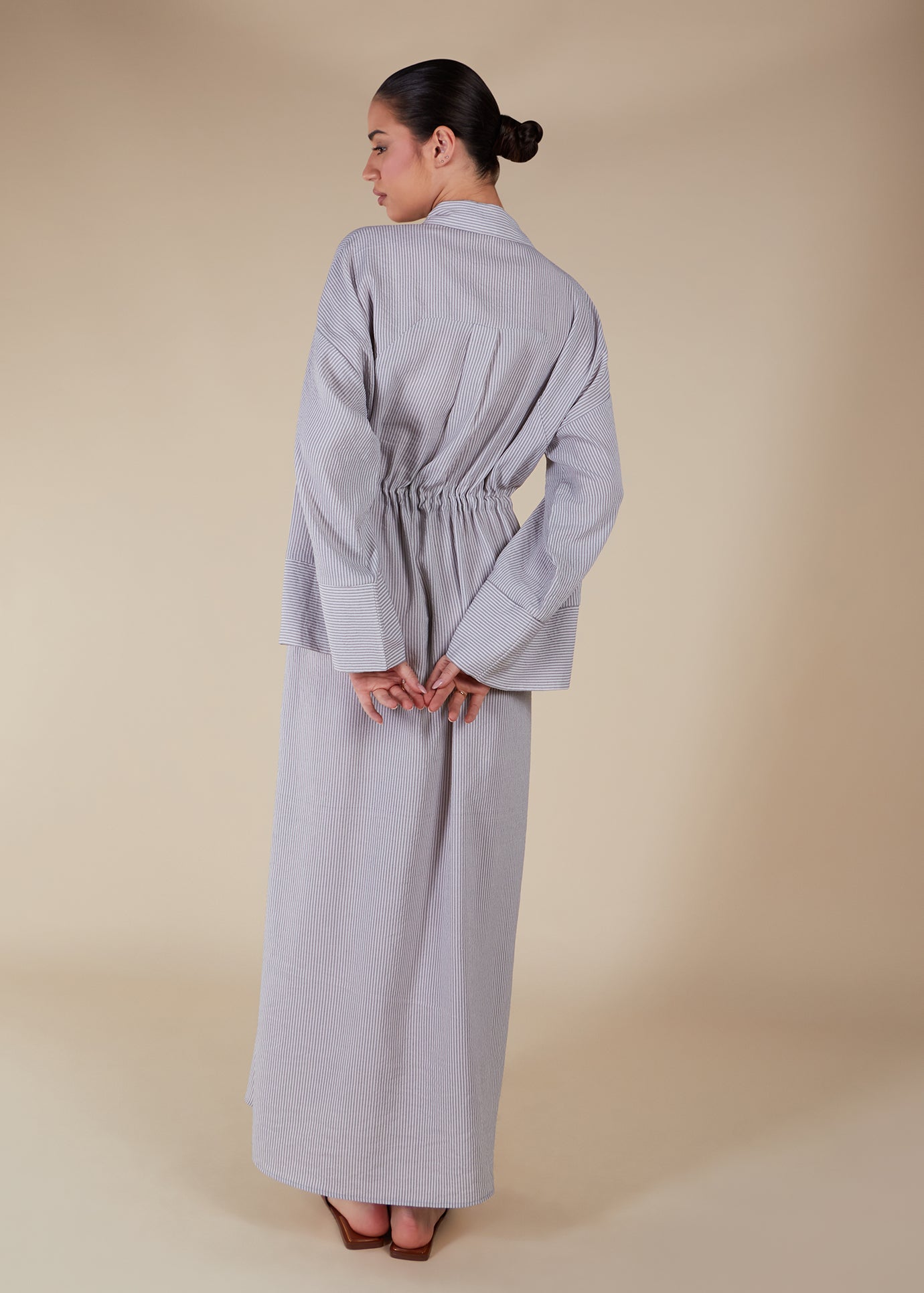 Cool Grey Drawstring Maxi - Final Sale