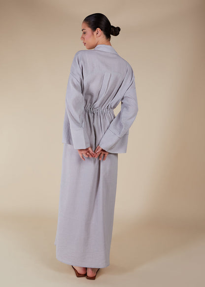 Cool Grey Drawstring Maxi - Final Sale