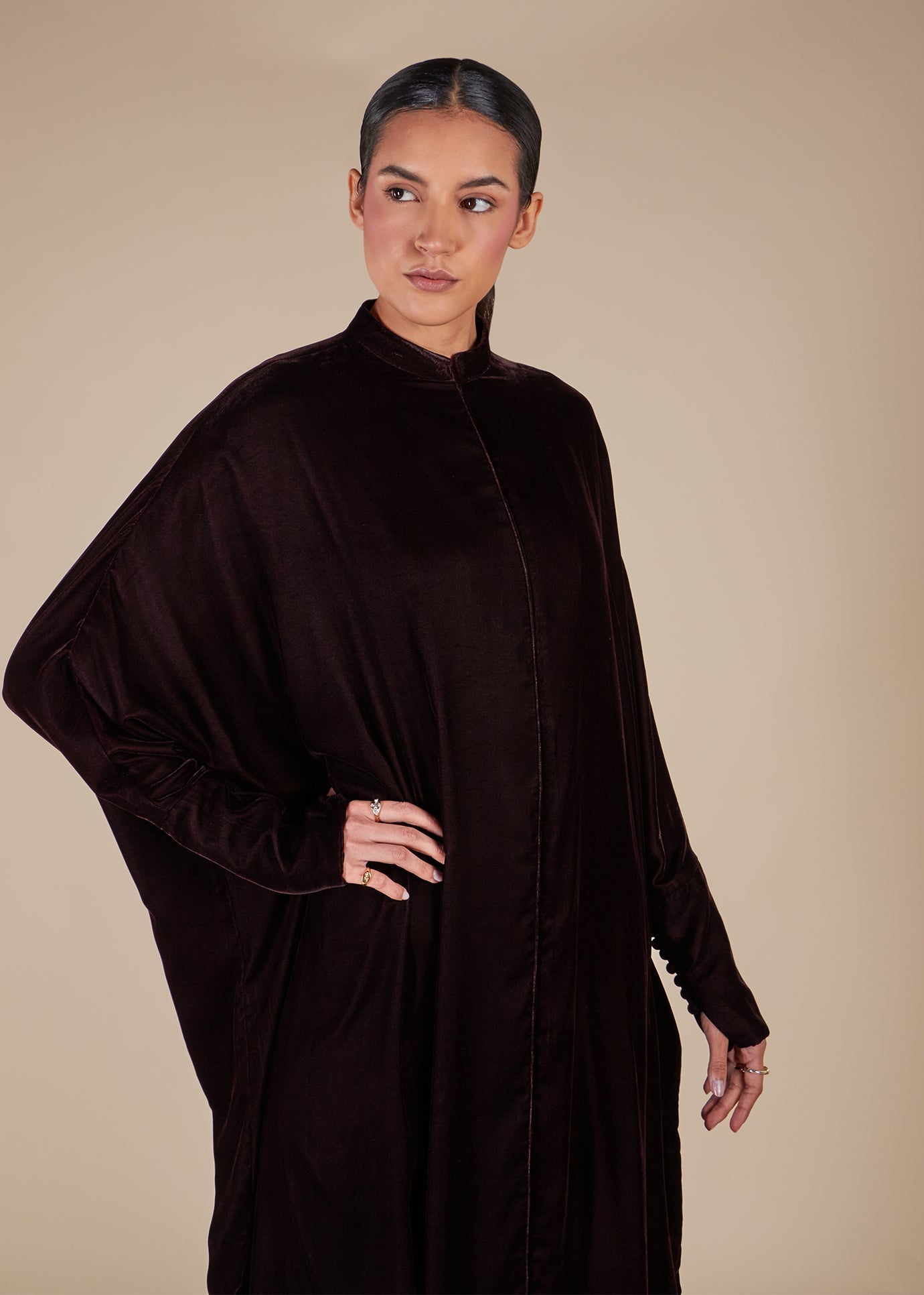 Haiza Abaya Dark Brown - Final Sale