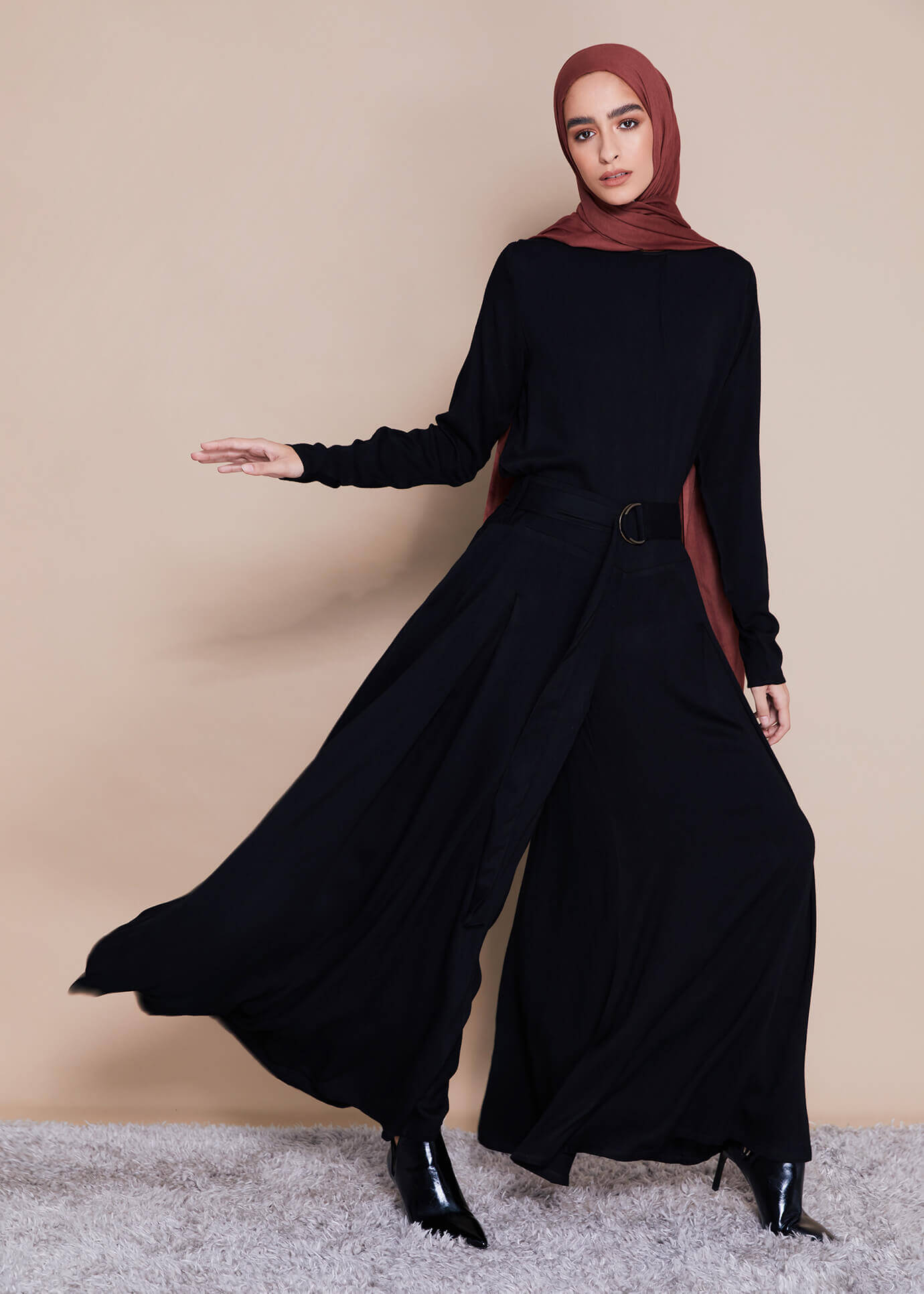 Full Flare Trousers Black