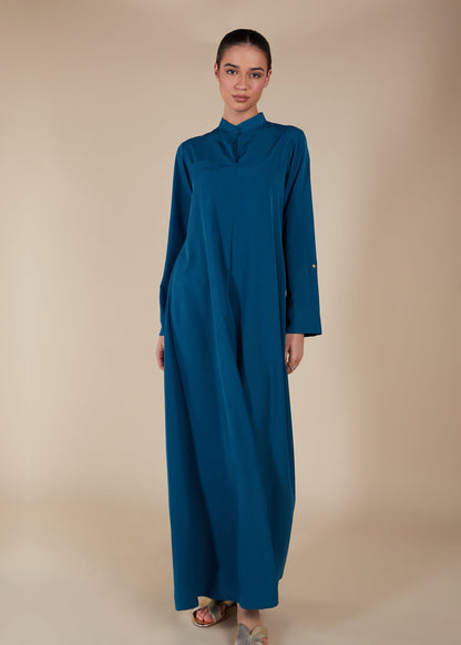 High Neck Abaya Blue - Final Sale