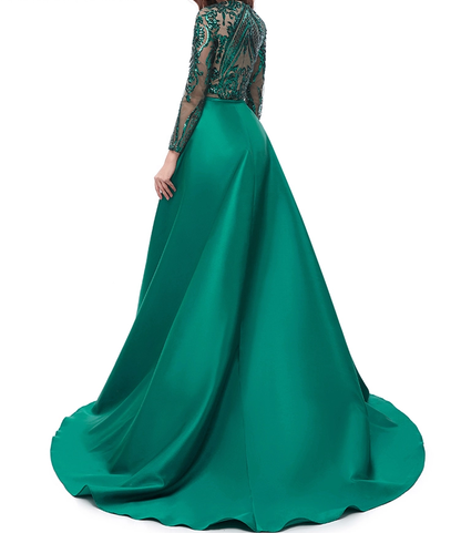 Layla Evening Gown-Emerald Green