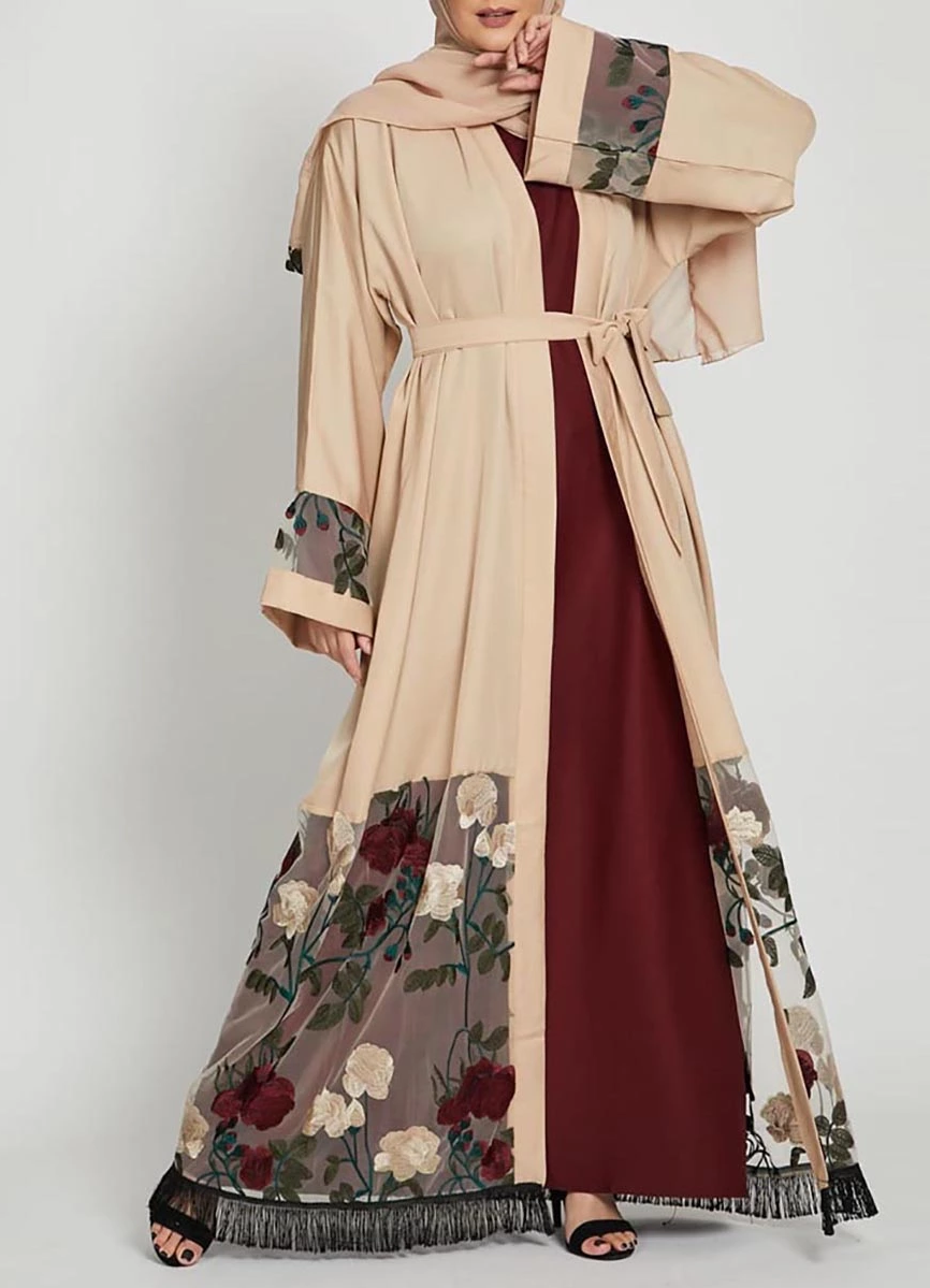 Ridaa-Floral Lace Abaya