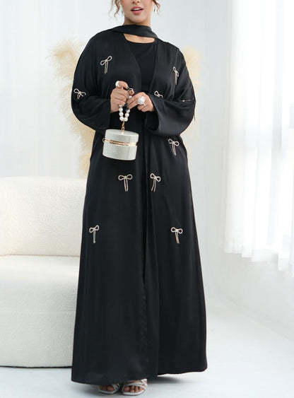 Aimah Crystal Bow Abaya Set