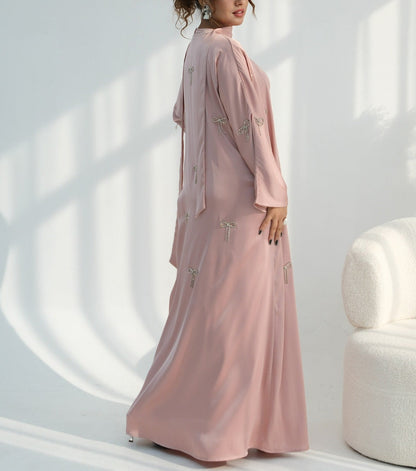 Aimah Crystal Bow Abaya Set