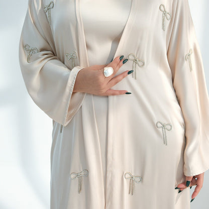 Aimah Crystal Bow Abaya Set