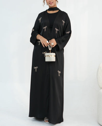 Aimah Crystal Bow Abaya Set